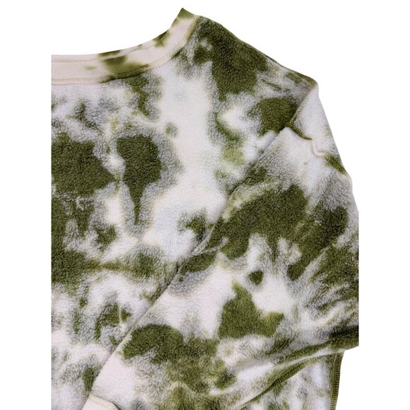 NWT Free People Green White Tie Dye Sweater Shorts Lounge Set | Athleisure Boho - Picture 3 of 15